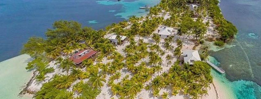 aerial photograph south water caye - photo credit tony rath