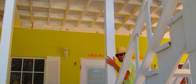 brightly colored hotel restaurant in belize