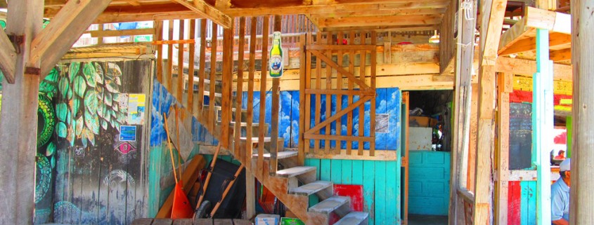 brightly colored store in belize