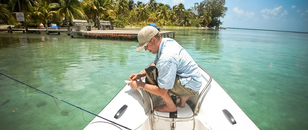 catching bonefish in belize while on charter with belize sailing vacations