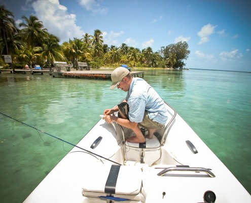 catching bonefish in belize while on charter with belize sailing vacations