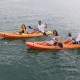 couples sea kayak belize calm water