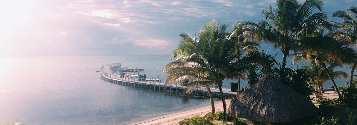 luxury resort and long dock in belize